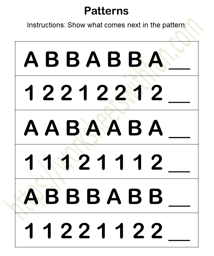 Mathematics - Preschool: Patterns Worksheet 5